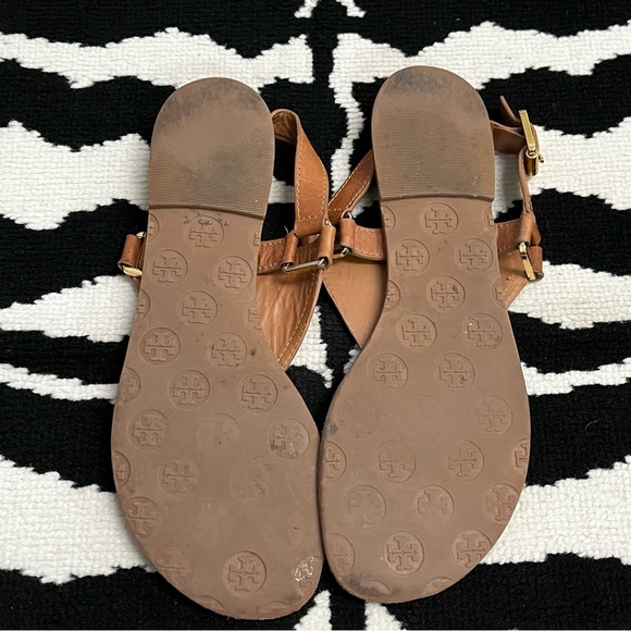 Tory Burch Regan Leather Thong Sandal Flat Size 10 - Picture 6 of 9
